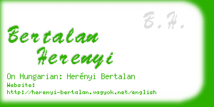 bertalan herenyi business card